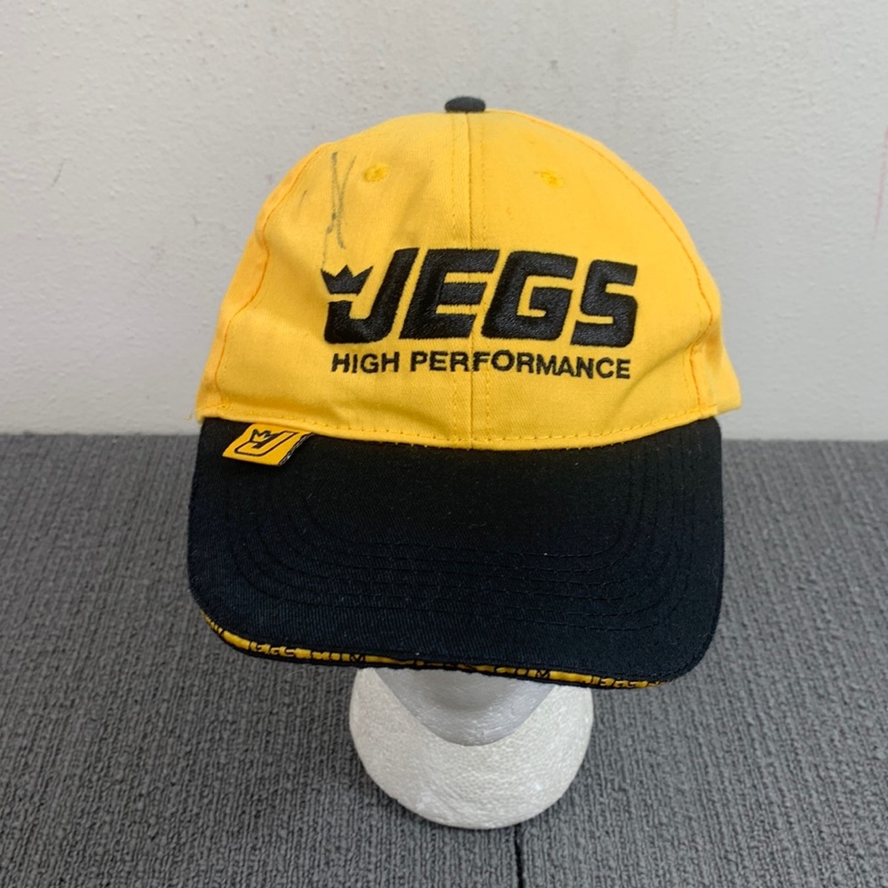 Jegs High Performance Baseball Hat Mens Adjustable Yellow Black Strapback Cap